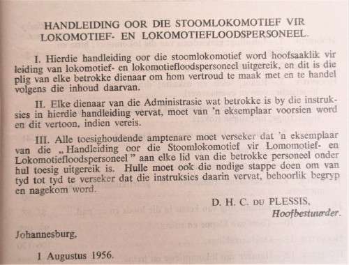 HANDELING OOR DIE STOOMLOKOMOTIEF  SUID AFRIKAANSE SPOORWEE 1956