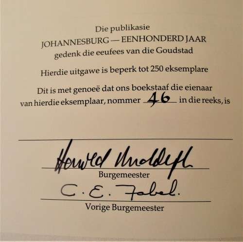 JOHANNESBURG EEN HONDERD JAAR