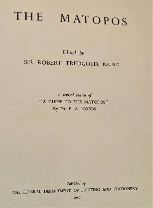 THE MATOPOS FIRST EDITION 1956