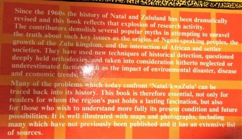 NATAL AND ZULULAND FROM EARLIEST TIMES TO 1910 FIRST EDITION 1989