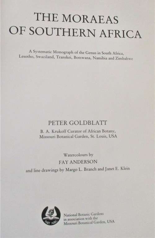 THE MOREAS OF SOUTHERN AFRICA 1986 FIRST EDITION