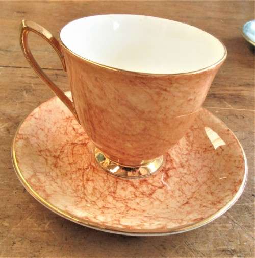 FOUR ROYAL ALBERT DEMI TASSE CUPS AND SAUCERS PLUS ONE SAUCER C1950`S