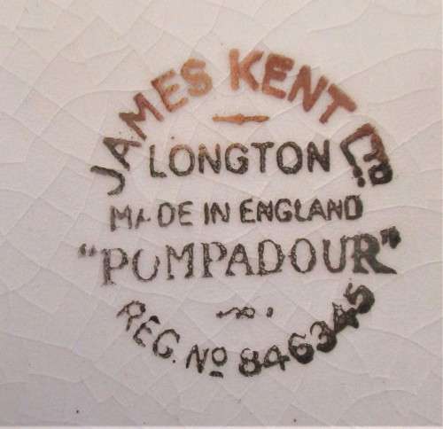 TWO JAMES KENT LONGTON  POMPADOUR PATTERN SNACK DISHES CHINTZ STYLE  C1960`S
