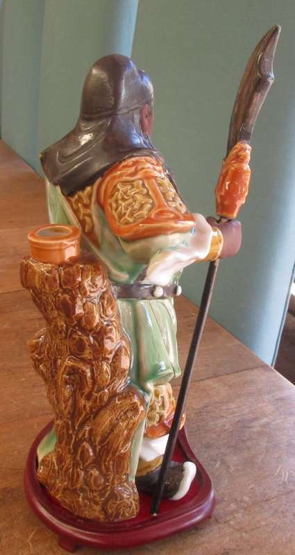 ABSOLUTELY BIG  BEAUTIFUL CHINESE WARRIOR FIGURINE WITH HALBERD PROBABLY YONGZHENG NIAN ZHI 2000`S
