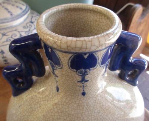 BEAUTIFUL PAIR  HANDPAINTED LILING  HENAN PROVINCE  1960`S VASES