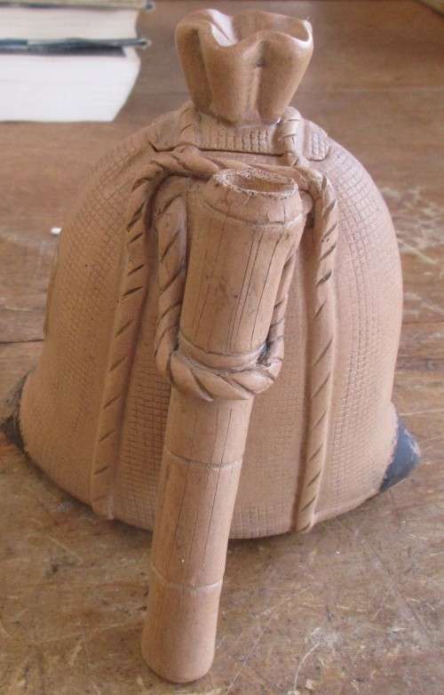 BEAUTIFUL CHINESE POTTERY TEAPOT IN SHAPE OF A -WOVEN WATER GOURD