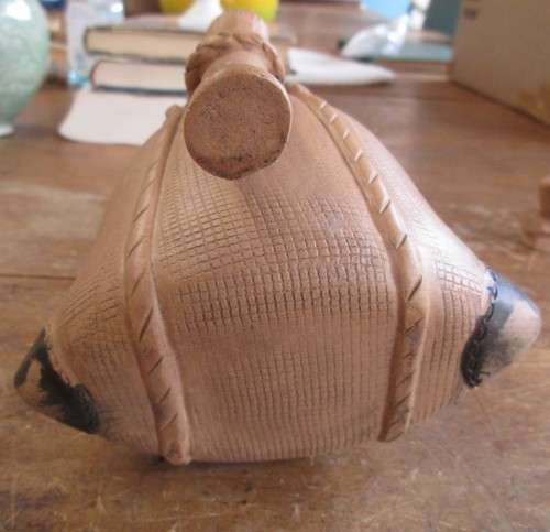 BEAUTIFUL CHINESE POTTERY TEAPOT IN SHAPE OF A -WOVEN WATER GOURD