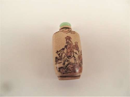 CHINESE PORCELAIN INK HANDPAINTED SNUFF BOTTLE