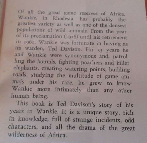 Wankie - Ted Davidson. Rhodesiana. SIGNED by author. Ill: Penny Miller.