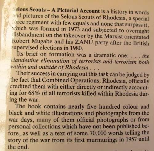 SELOUS SCOUTS  A PICTORIAL ACCOUNT FIRST EDITION 1984