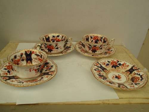 BEAUTIFUL THREE  VICTORIAN  COALPORT  CABINET CUPS AND SAUCERS AND ONE EXTRA SAUCER
