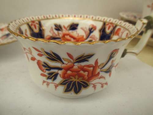 BEAUTIFUL THREE  VICTORIAN  COALPORT  CABINET CUPS AND SAUCERS AND ONE EXTRA SAUCER