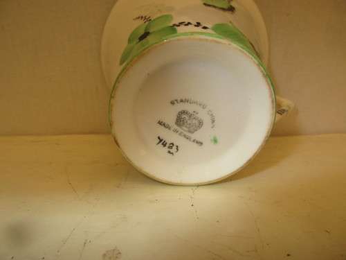 BEAUTIFUL ART DECO TRIO  STANDARD CUP SAUCER AND SIDE PLATE c 1920`s HANDPAINTED