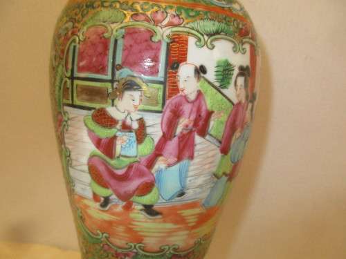 BEAUTIFUL HANDPAINTED CHINESE JAR NICE AND TALL.