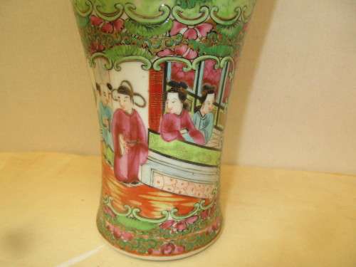 BEAUTIFUL HANDPAINTED CHINESE JAR NICE AND TALL.