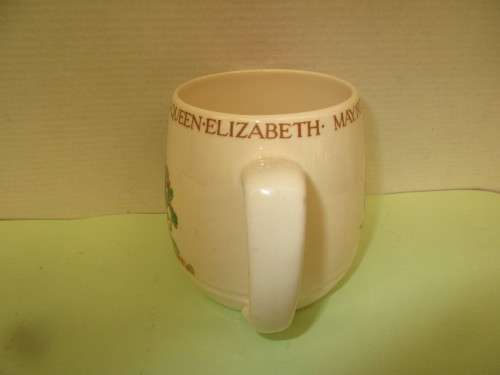 UNUSUAL PAIR SOLIAN WARE MUGS TO CELEBRATE  CROWNING  KING GEORGE 6TH AND  WIFE QUEEN MARY 1937