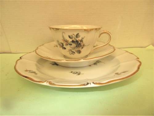 NYMPHENBURG (GERMANY) TRIO CUP SAUCER AND BISCUIT   PLATE 1975