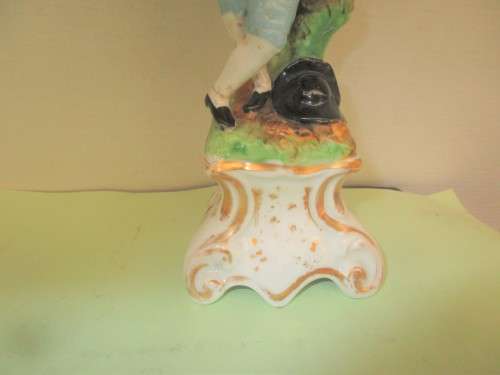 BEAUTIFUL PAIR STAFFORDSHIRE SPILL VASES AS FIGURES c 1870`s  HANDPAINTED.
