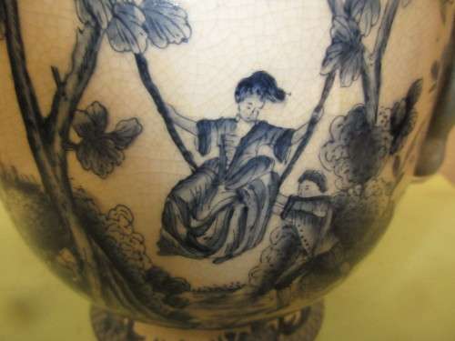 BEAUTIFUL CHINESE BLUE AND WHITE BIG ABSOLUTELY STUNNING YOU XIAN JU ZHI VASE c 1980