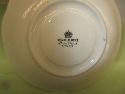 ROYAL ALBERT  CERISE, GILT  AND WHITE SAUCER