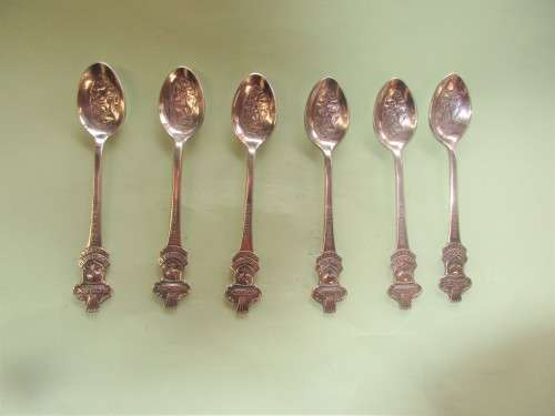 SET OF SIX ROLEX BUCHERER INTERLAKEN WATCH SPOONS