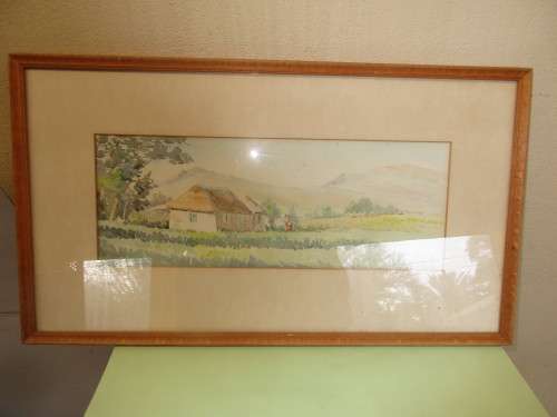FRAMED WATERCOLOUR ON BOARD G SHILLING LANDSCAPE  SCENE