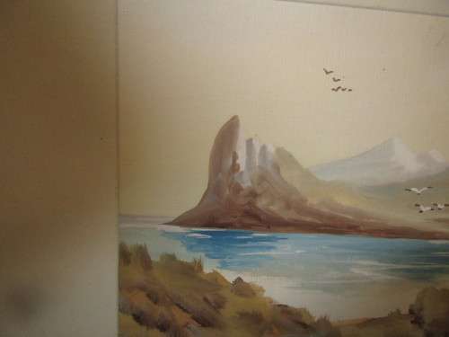 WATERCOLOUR ON BOARD HOUT BAY CAPE TOWN  SIGNED H ANDERS