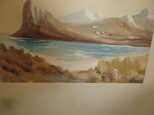 WATERCOLOUR ON BOARD HOUT BAY CAPE TOWN  SIGNED H ANDERS
