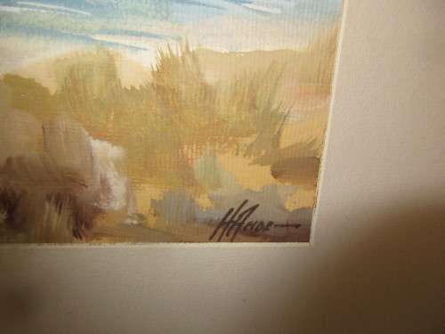 WATERCOLOUR ON BOARD HOUT BAY CAPE TOWN  SIGNED H ANDERS