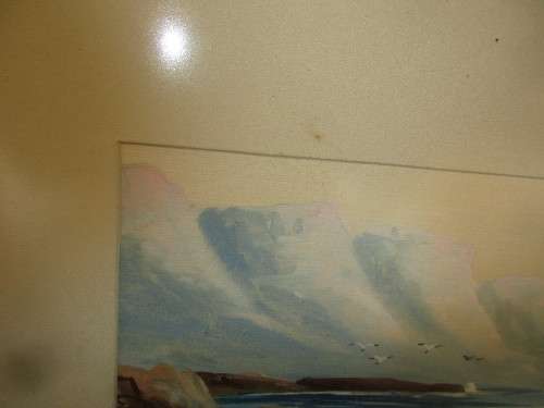 WATERCOLOUR ON BOARD THE TWELVE APOSTLES CAPE TOWN SIGNED H ANDERS