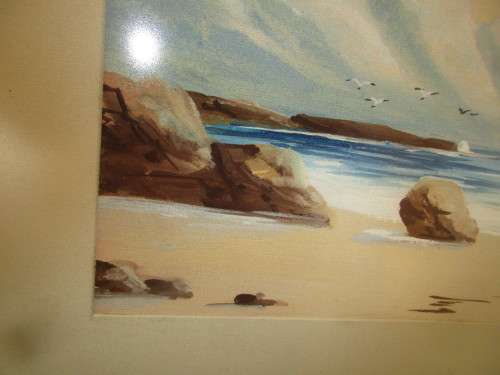 WATERCOLOUR ON BOARD THE TWELVE APOSTLES CAPE TOWN SIGNED H ANDERS