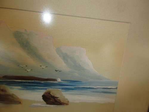 WATERCOLOUR ON BOARD THE TWELVE APOSTLES CAPE TOWN SIGNED H ANDERS