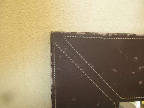 MIRROR WITH STITCHED LEATHER FRAME