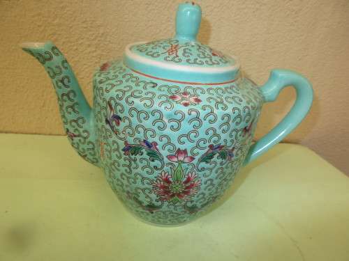 BEAUTIFUL ZHONGGUO JINGDEZHEN  TURQUOISE TEAPOT