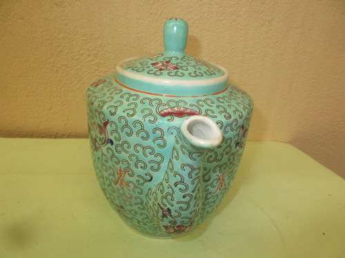 BEAUTIFUL ZHONGGUO JINGDEZHEN  TURQUOISE TEAPOT