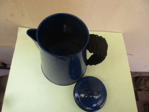 BIG BLUE ENAMEL COFFEE POT