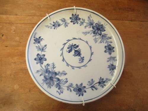 BEAUTIFUL BLUE HANDPAINTED  PLATE c 1900