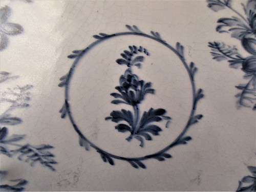 BEAUTIFUL BLUE HANDPAINTED  PLATE c 1900