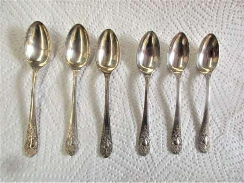 SET OF SIX SILVER PLATED TEASPOONS