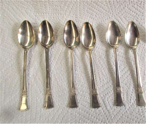 SET OF SIX ANGORA SILVER PLATED TEASPOONS