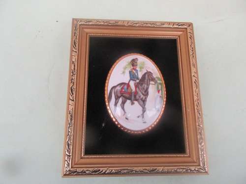 BEAUTIFUL COUNTESS BONE CHINA (HARLEIGH CHINA ) ENAMELLED PICTURE OF A HUSSAR