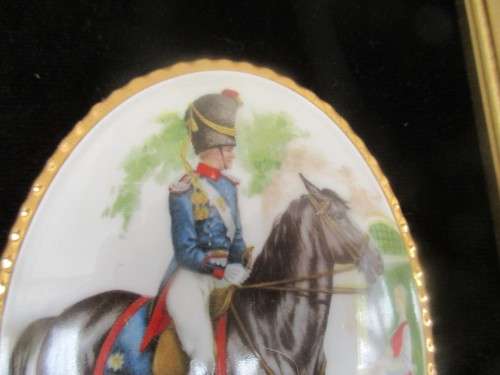 BEAUTIFUL COUNTESS BONE CHINA (HARLEIGH CHINA ) ENAMELLED PICTURE OF A HUSSAR