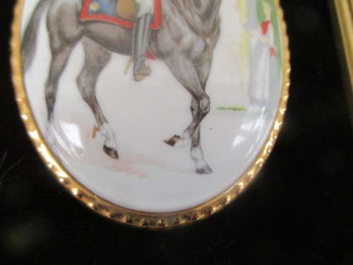 BEAUTIFUL COUNTESS BONE CHINA (HARLEIGH CHINA ) ENAMELLED PICTURE OF A HUSSAR