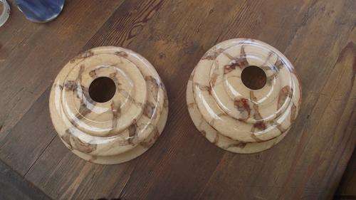 PAIR OF GLASS LAMPSHADES