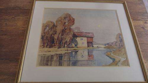 PRINT OF BUILDING  AND TREES