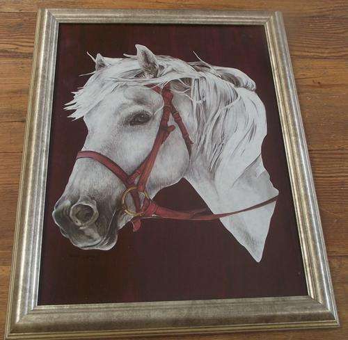 PRINT OF A WHITE HORSE