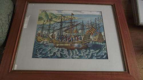 PRINT OF A SEA BATTLE