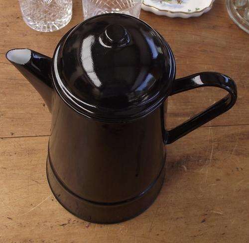 BLACK ENAMEL COFFEE POT