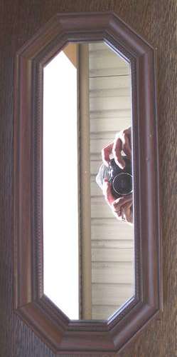 WOOD FRAMED RECTANGULAR MIRROR