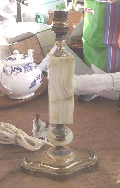 MARBLE AND BRASS LAMP